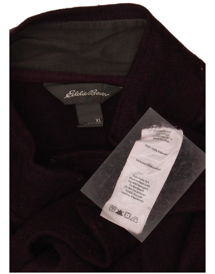 EDDIE BAUER Sweatshirt med lynlås til mænd XL Lilla Flecked Polyester