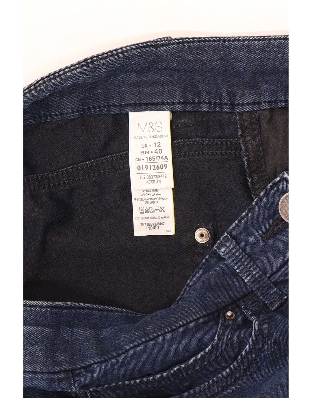 Marks & Spencer Womens Cropped Jeans UK 12 Medium W30 L21 Blue Bomuld