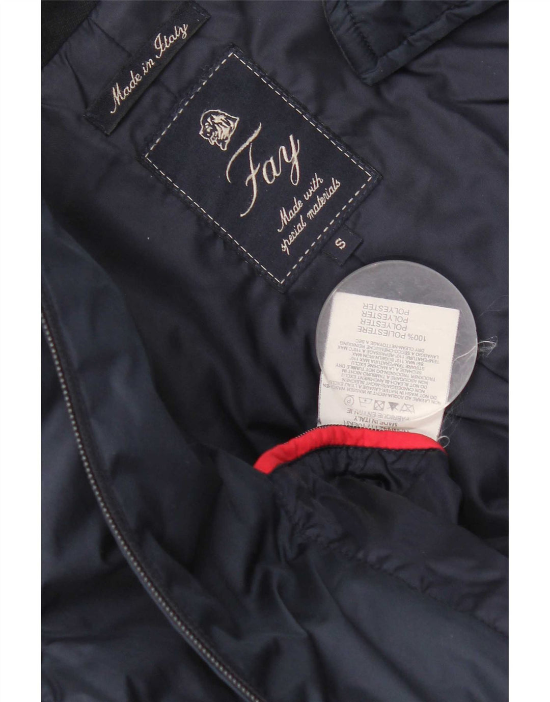 Fay Herre polstret jakke UK 36 Small Navy Blue Polyester