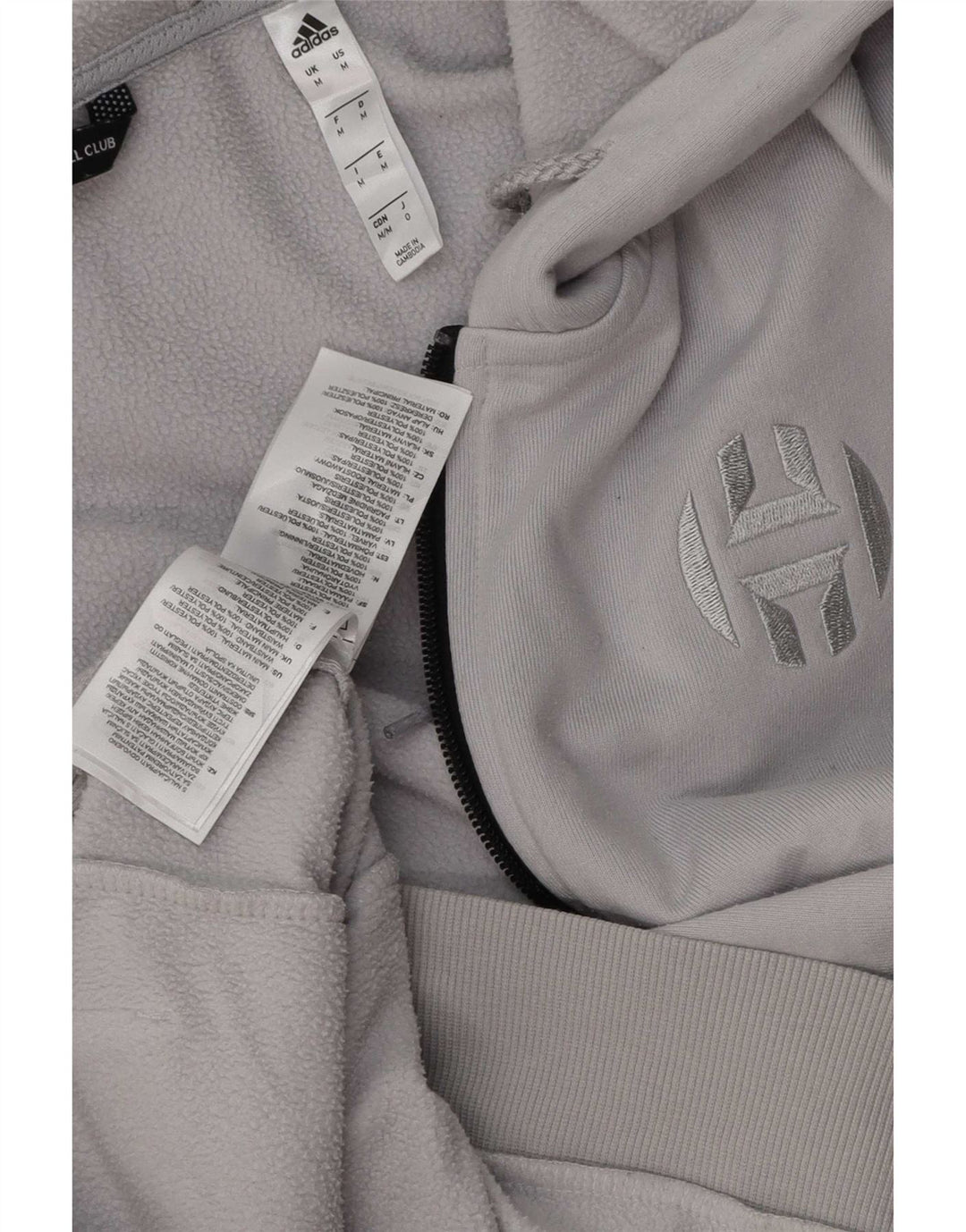 Adidas Hættetrøje med lynlås til mænd mellemgrå polyester