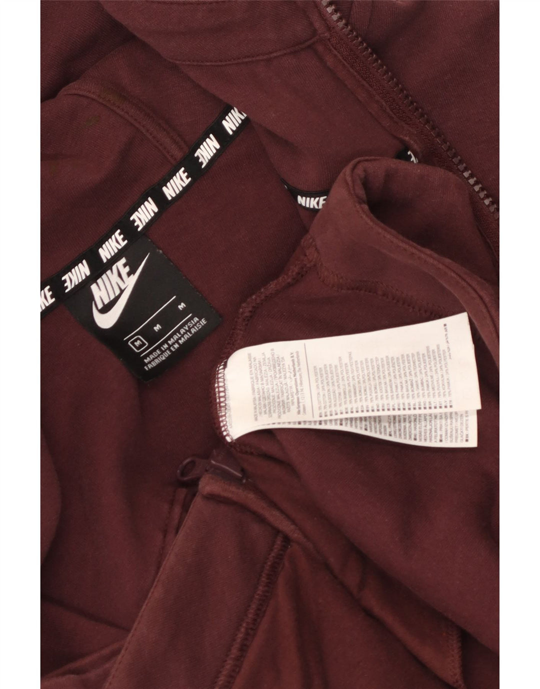 Nike Dame Grafisk Hættetrøje Sweater UK 14 Medium Maroon Bomuld
