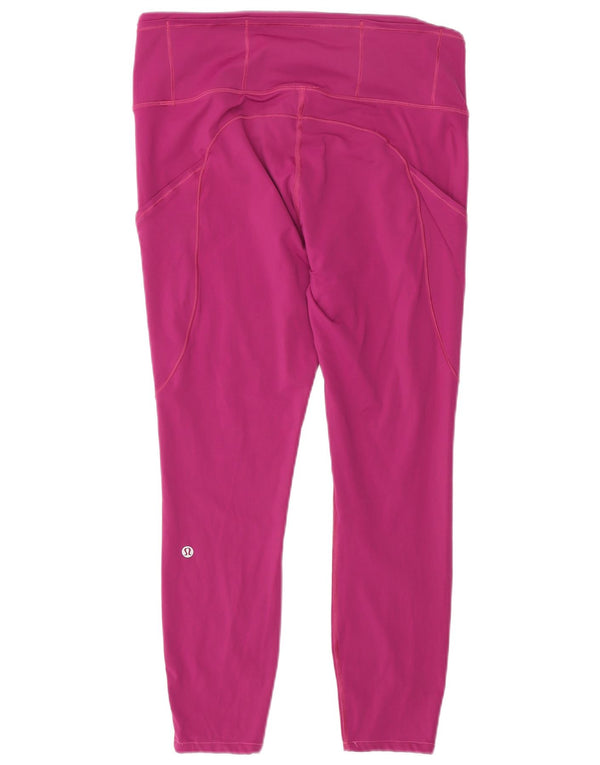 Lululemon Dame Grafiske Leggings UK 10 Small Pink Nylon