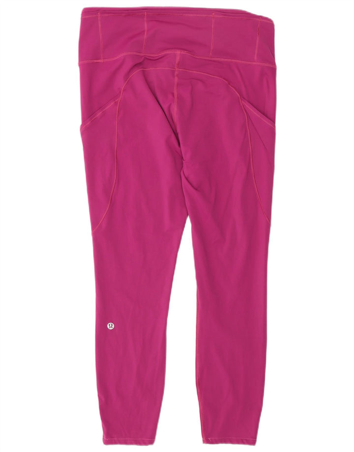 Lululemon Dame Grafiske Leggings UK 10 Small Pink Nylon