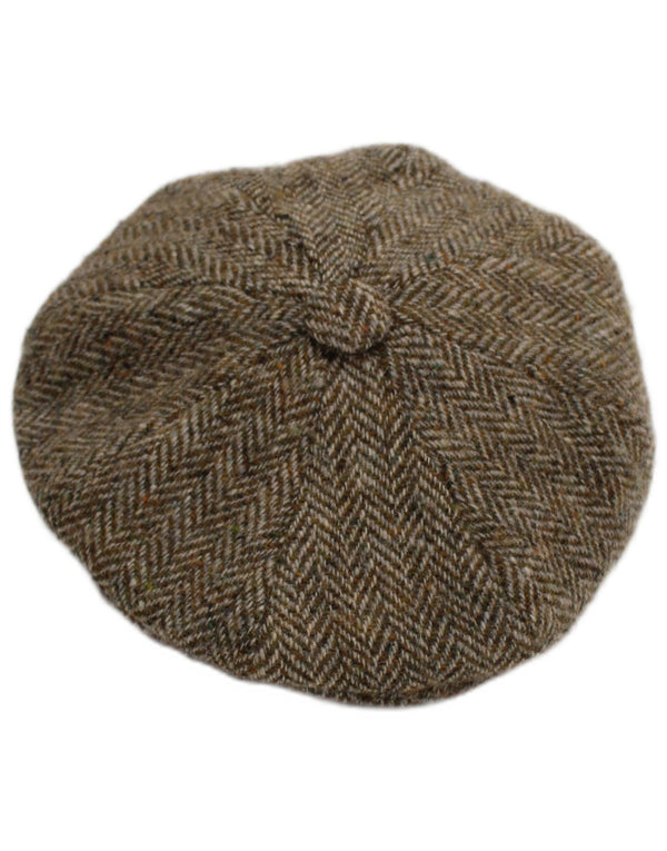 Harris Tweed Herre Flad Cap Lille Grå Sildeben New Wool Classic