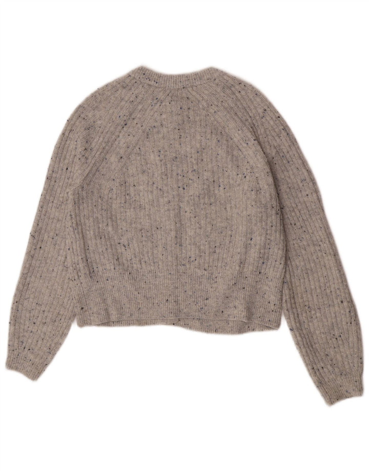 Marks & Spencer Dame Crop Cardigan Sweater UK 12 Medium Grey Flecked