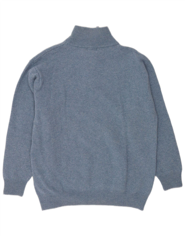 Kappa Herre Zip Neck Jumper Sweater 2XL Blå Flecked Virgin Wool