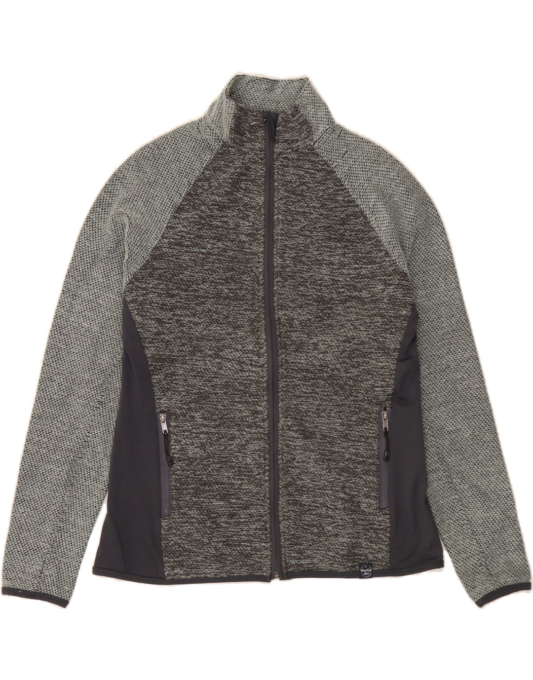 WEIRD FISH Womens Tracksuit Top Jacket UK 14 Large Grey Colourblock Vintage Weird Fish and Second-Hand Weird Fish from Messina Hembry 