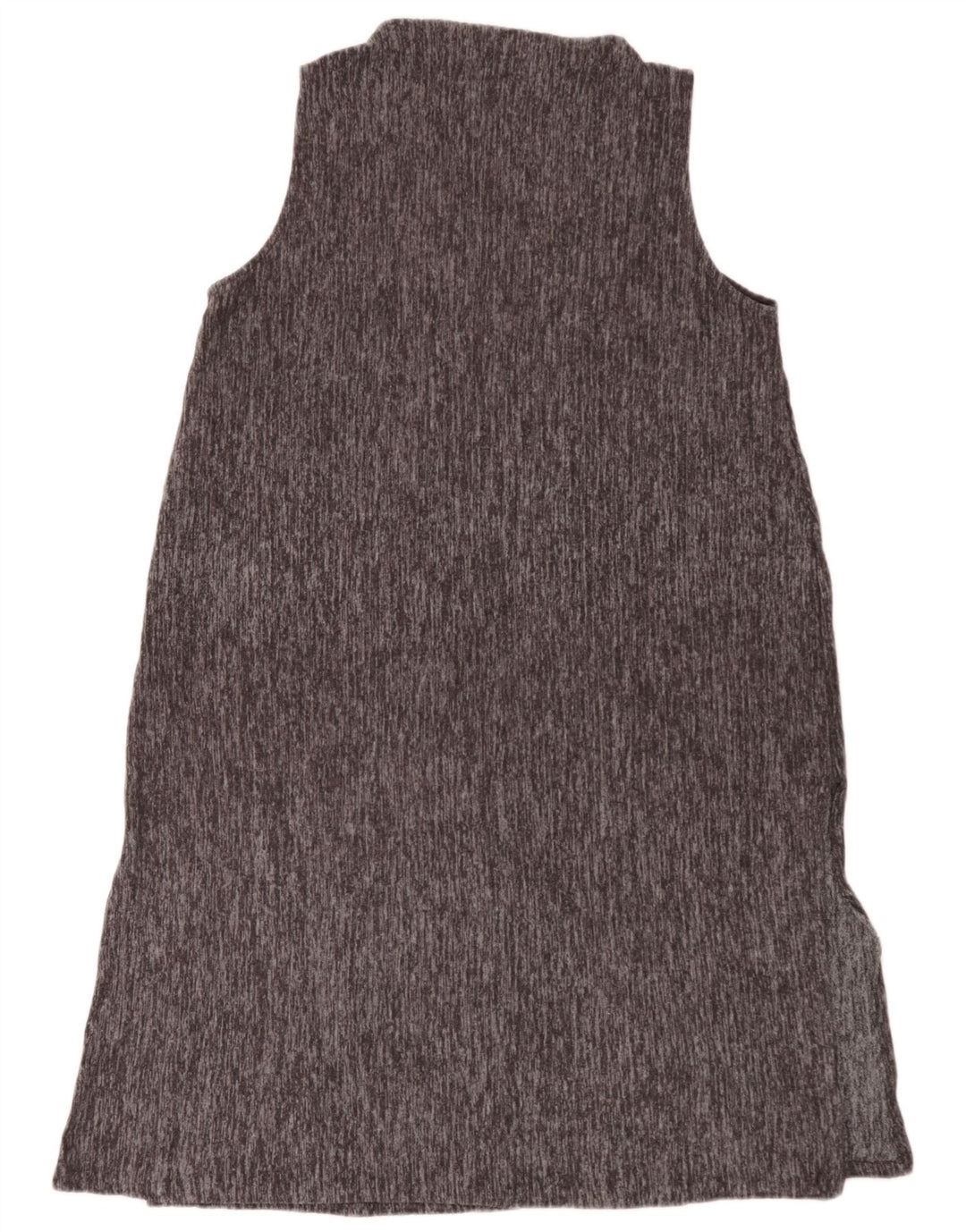 Zara Dame Ærmeløs Basic Kjole UK 16 Large Grå Flecked Polyester