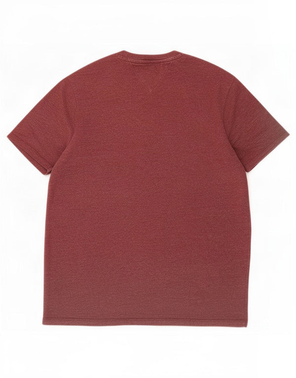 Tommy Hilfiger Herre T-Shirt Top Medium Maroon