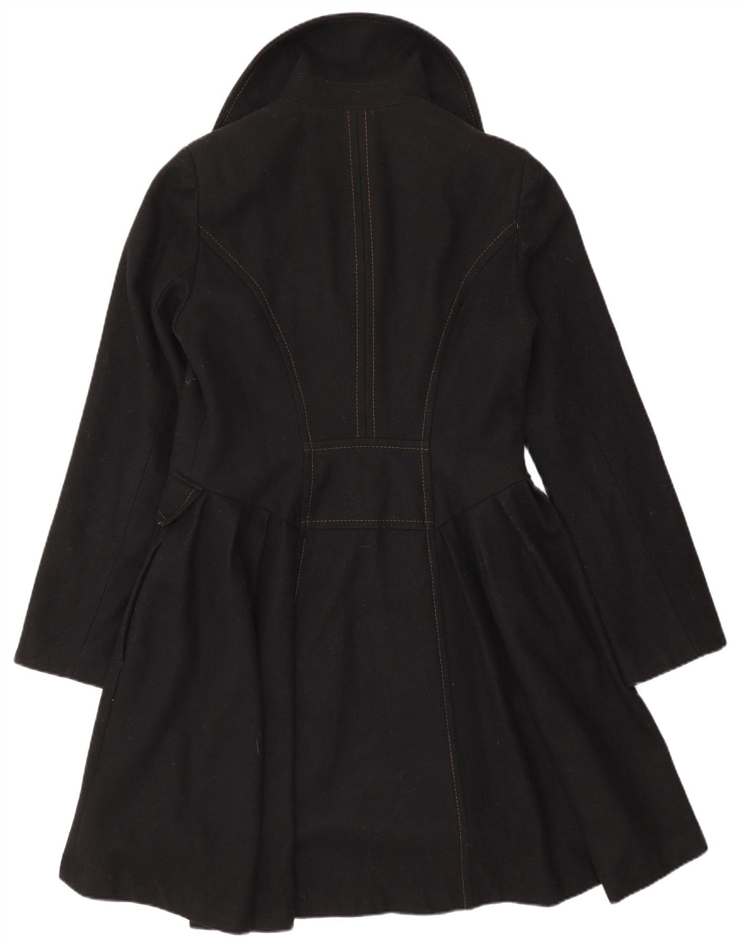 Topshop Dame Prinsesse Frakke UK 12 Medium Sort Uld