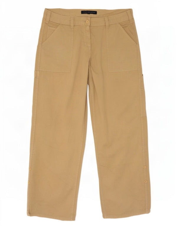 French Connection Womens Straight Cargo Trousers UK 14 Large W34 L32 Beige
