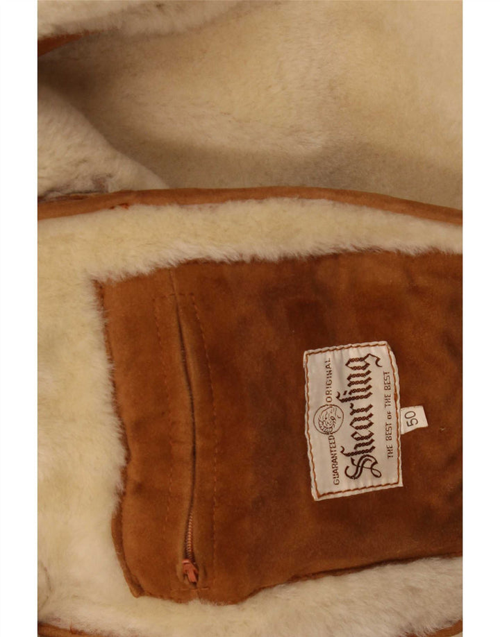 Vintage Herre Shearling Overfrakke IT 50 Large Beige