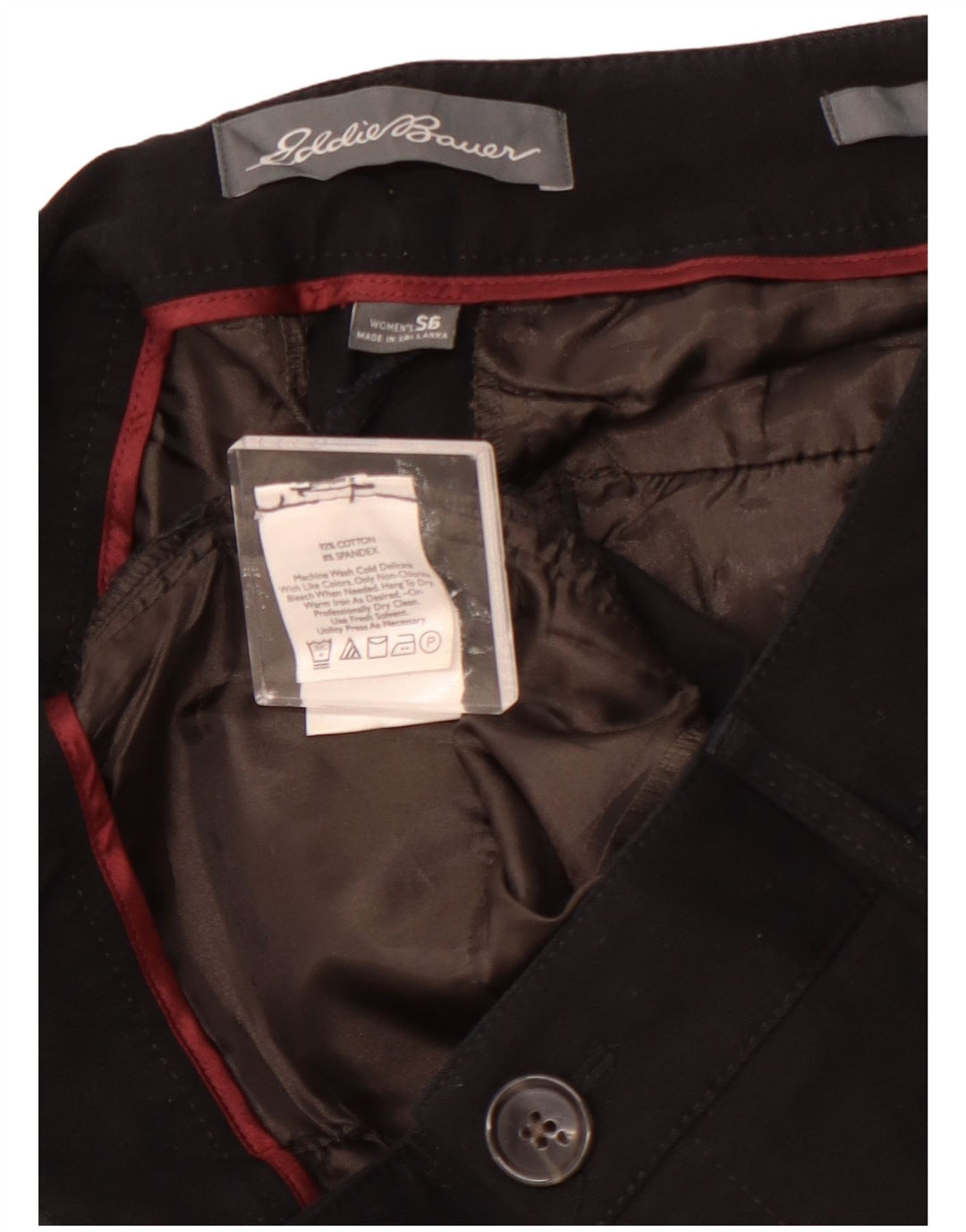 EDDIE BAUER Kvinder Curvy Fit Casual Bukser US 6 Medium W28 L29 Sort