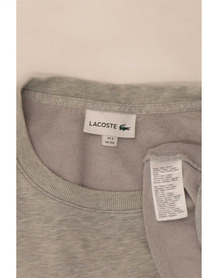 Lacoste Herre Sweatshirt Jumper Størrelse 8 3XL Grå Flecked Bomuld