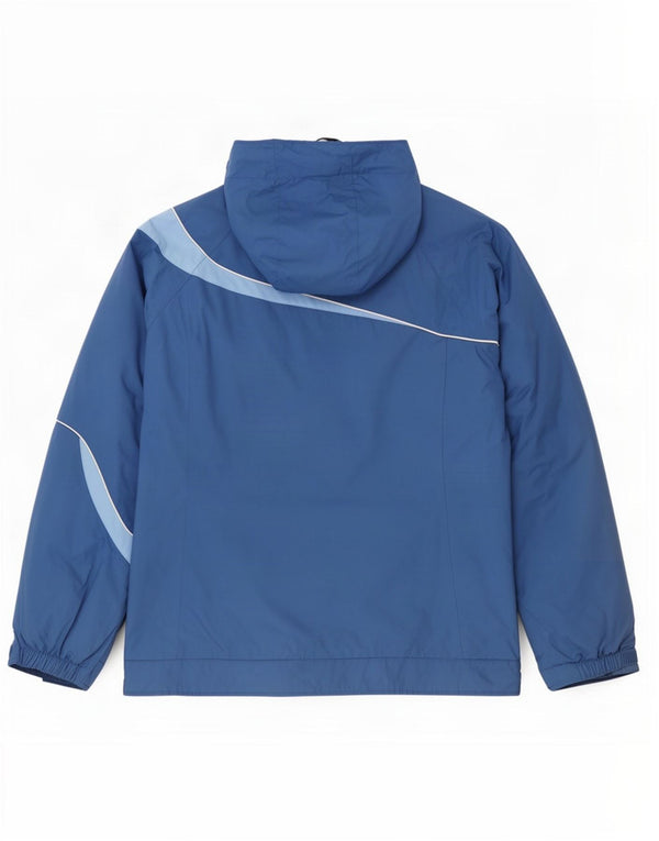 Columbia Regnjakke med hætte til kvinder UK 16 Large Blue Colourblock Nylon