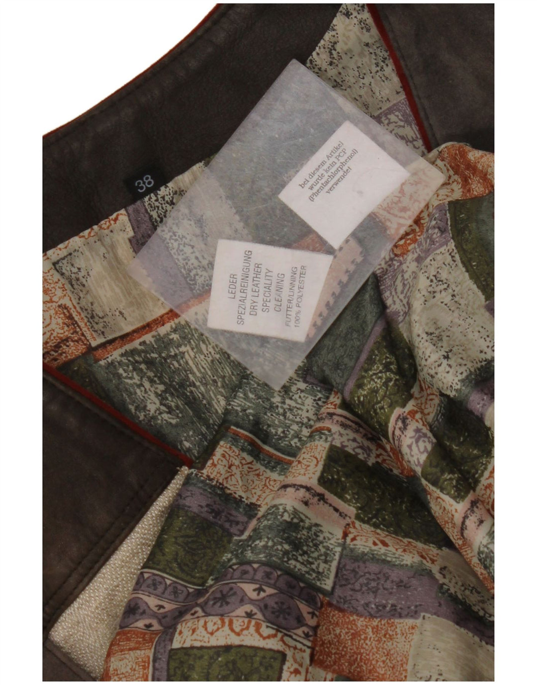 VINTAGE Dame grafisk ruskind Gilet EU 38 Medium Flerfarvet Colourblock