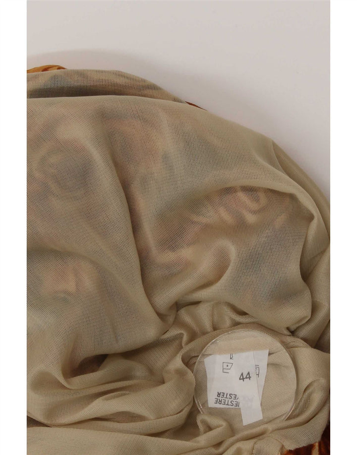 Vintage ærmeløs asymmetrisk kjole til kvinder IT 44 Medium Brown Floral