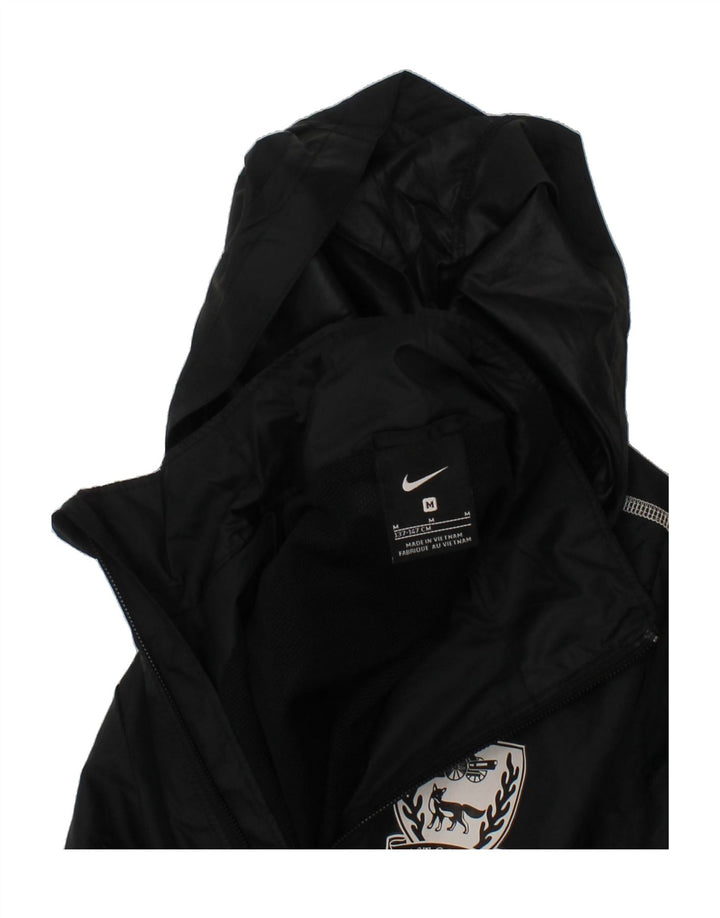 NIKE Boys Graphic Hooded Rain Jacket 10-11 Years Medium Black Polyester Vintage Nike and Second-Hand Nike from Messina Hembry 