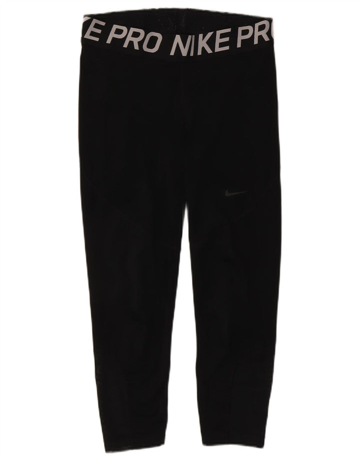 Nike Dame Dri Fit Grafiske Leggings UK 16 Large Sort