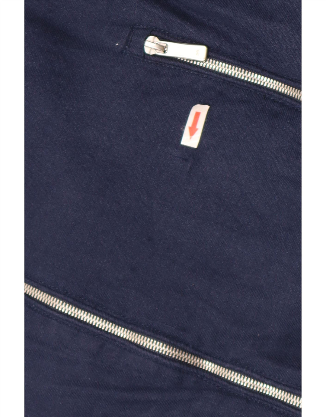 Zara Herre Bomber Jacket UK 40 Large Navy Blue Linen