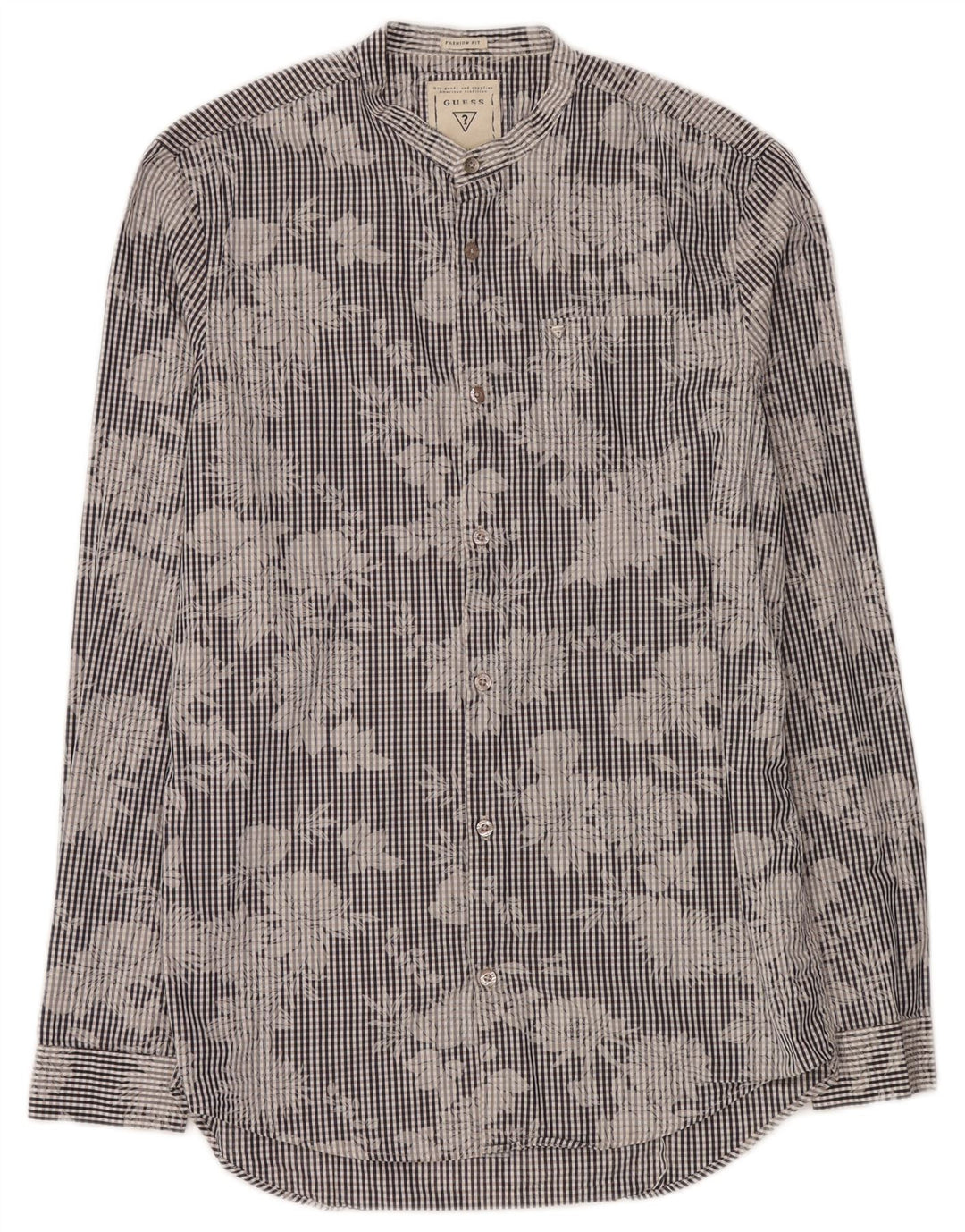 Guess Herreskjorte Medium Blue Gingham Cotton Flower