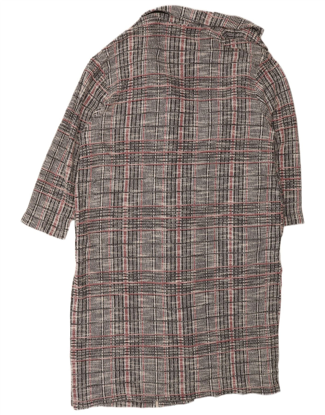 Marks & Spencer Dame Longline Cardigan Sweater UK 22 3XL Grå ternet