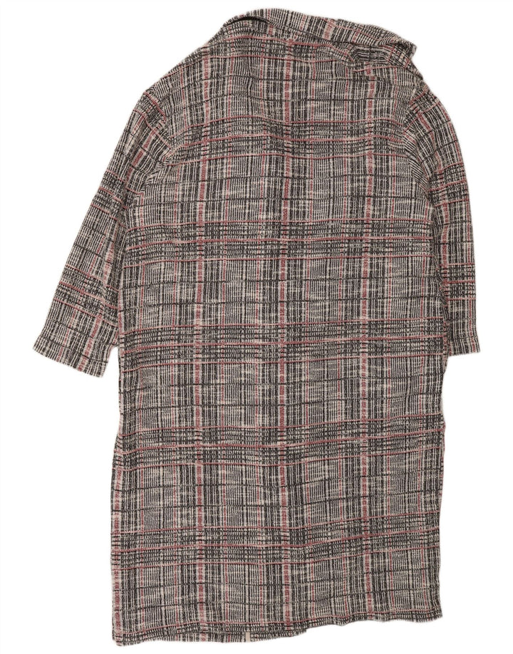 Marks & Spencer Dame Longline Cardigan Sweater UK 22 3XL Grå ternet