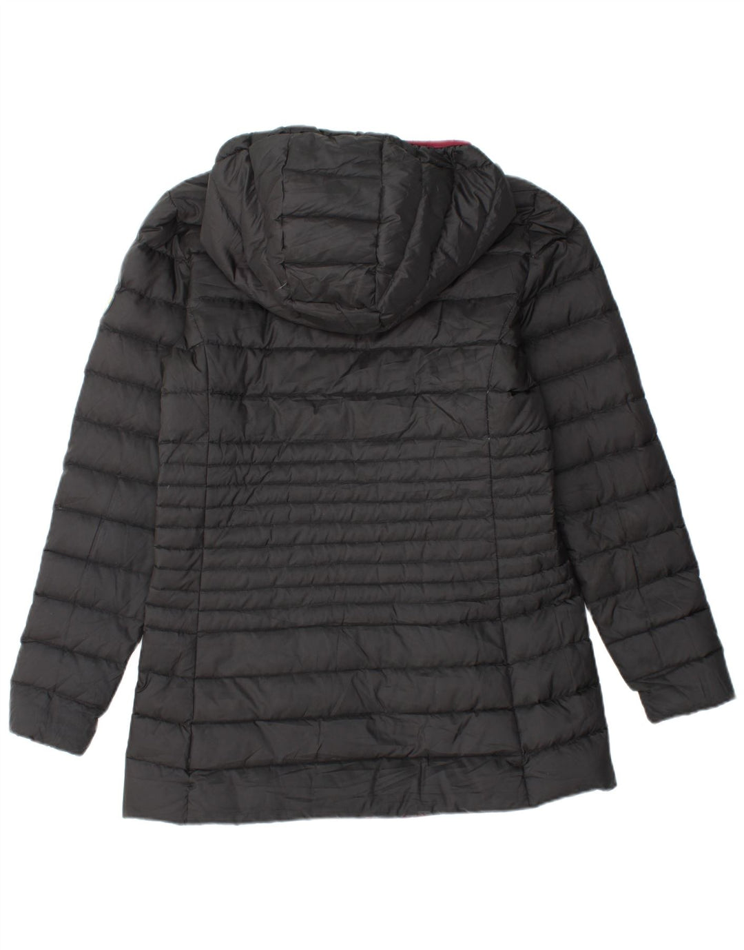 VINTAGE Womens Hooded Reversible Padded Jacket UK 12 Medium  Black