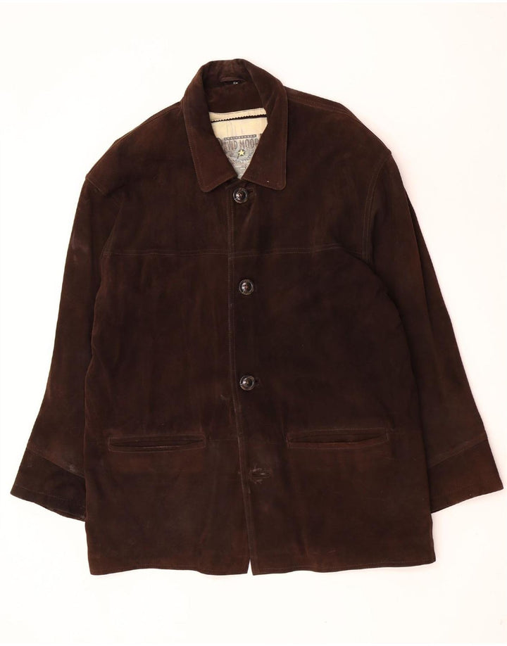 David Moore Herre Ruskind Windbreaker Coat IT 50 Stor Brun Læder