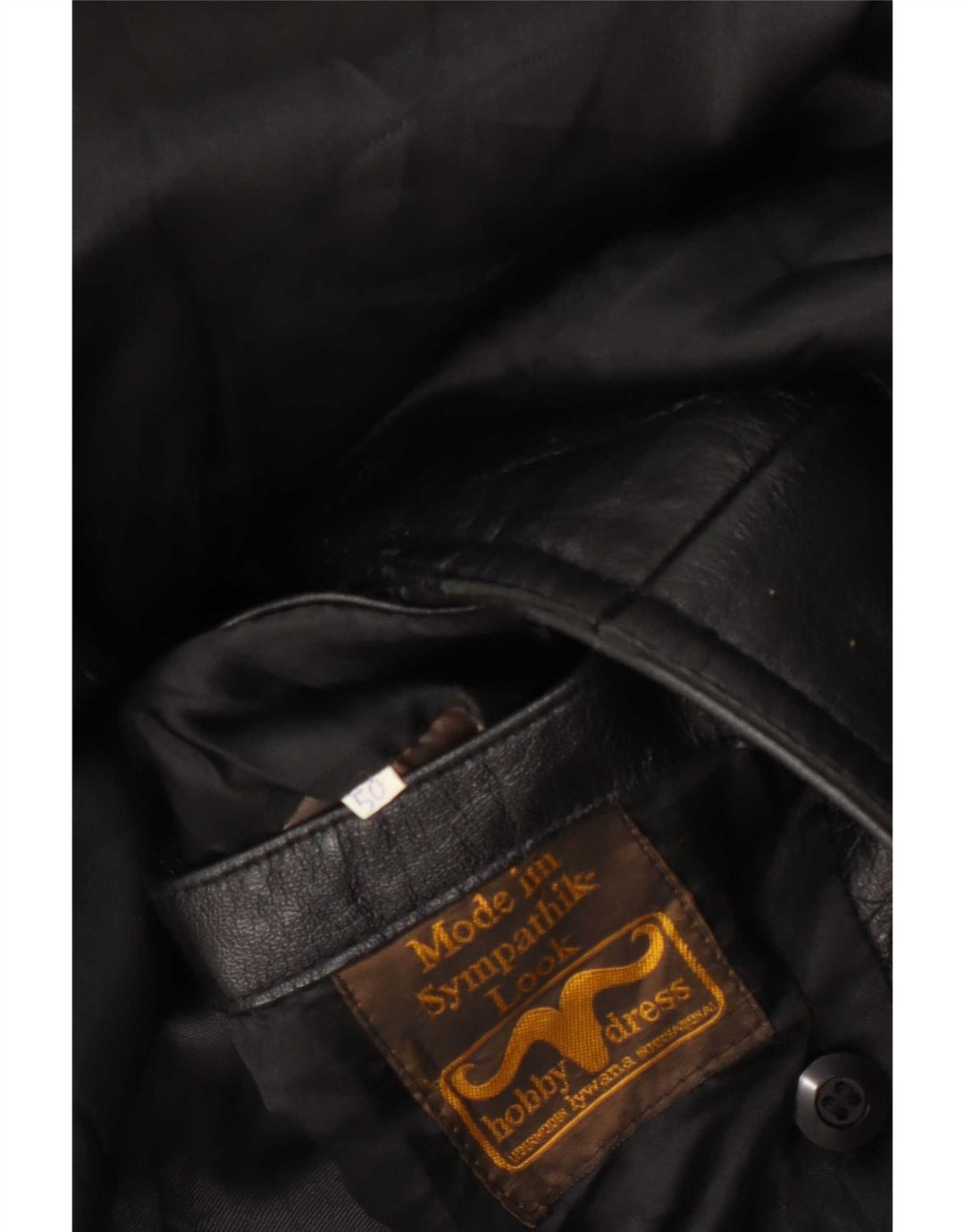 Vintage herre dobbeltradet læderfrakke IT 50 Large Black