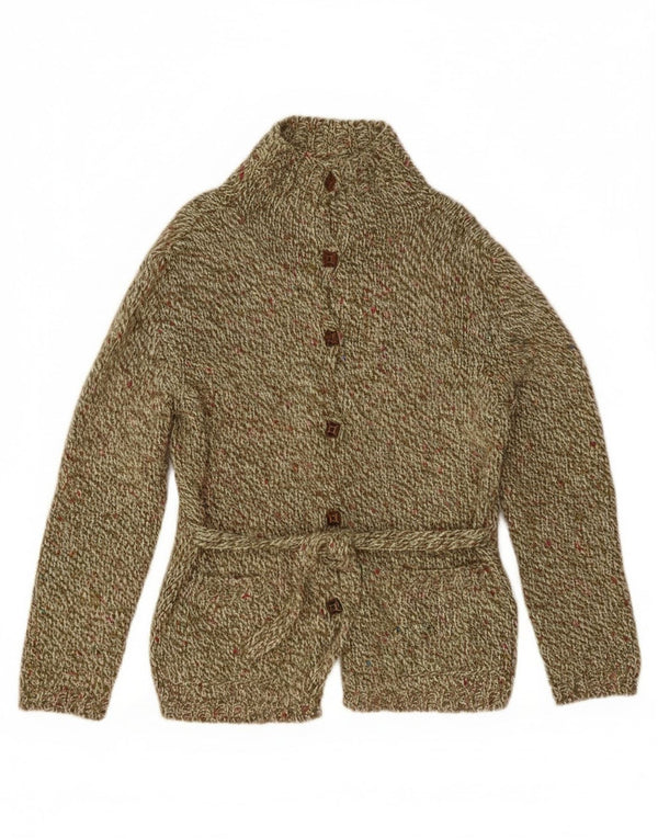 Vintage dame cardigan sweater UK 14 Large Khaki Flecked