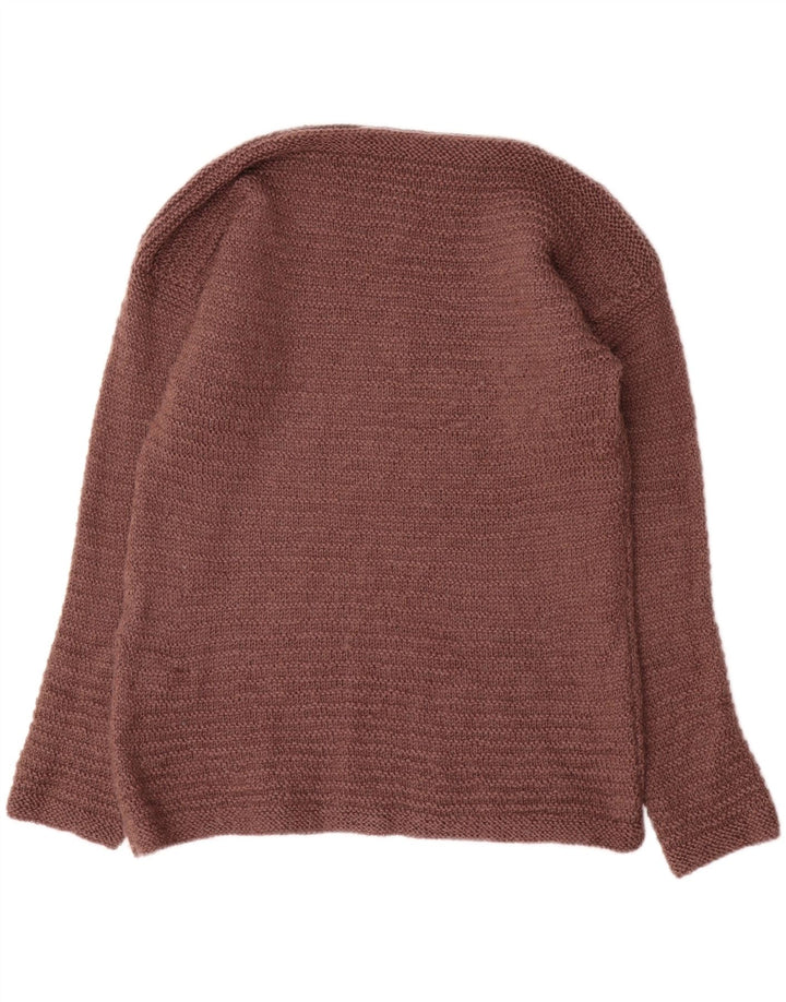 Vintage Dame Boat Neck Jumper Sweater UK 14 Medium Brown