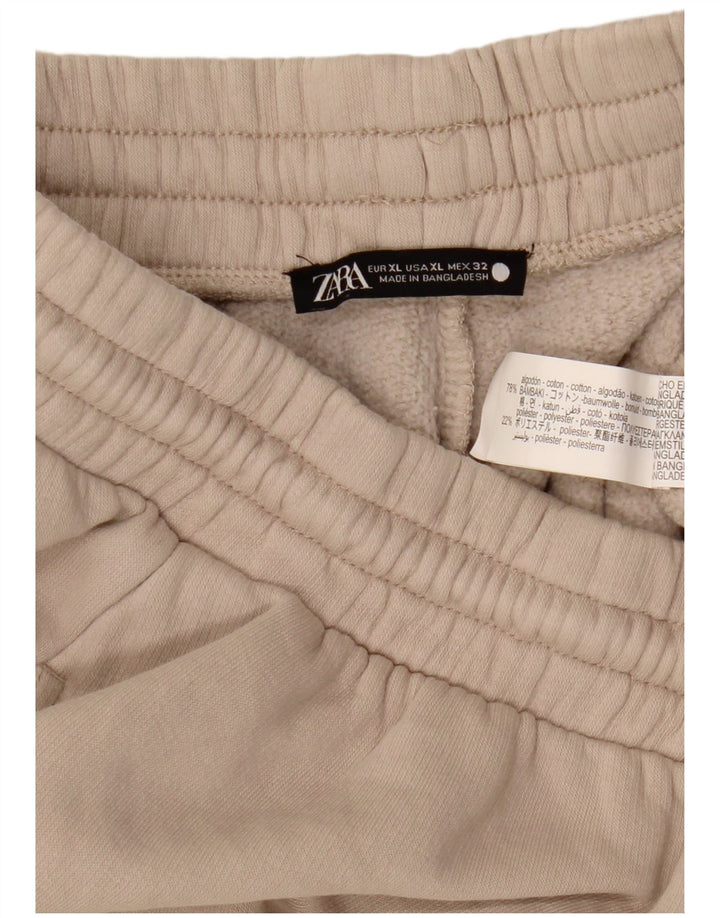 Zara Herre Sportshorts XL Beige Bomuld