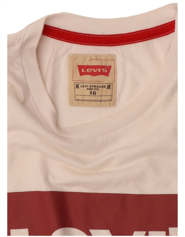 LEVI'S Womens Graphic T-Shirt Top US 16 2XL White Cotton