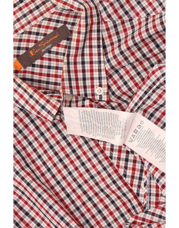 Ben Sherman Heritage skjorte til mænd, stor rød ternet bomuld