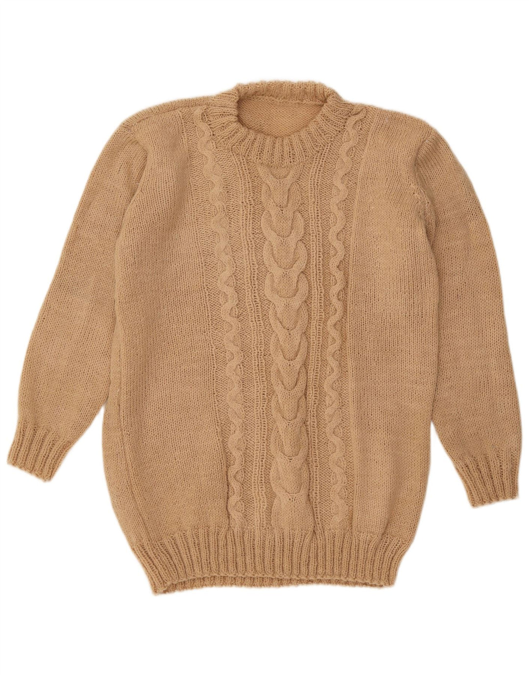 Vintage herre rund hals sweater medium beige