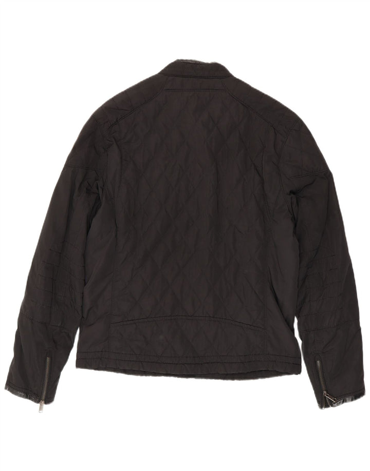 Zara Herre quiltet jakke UK 40 Stor sort polyester
