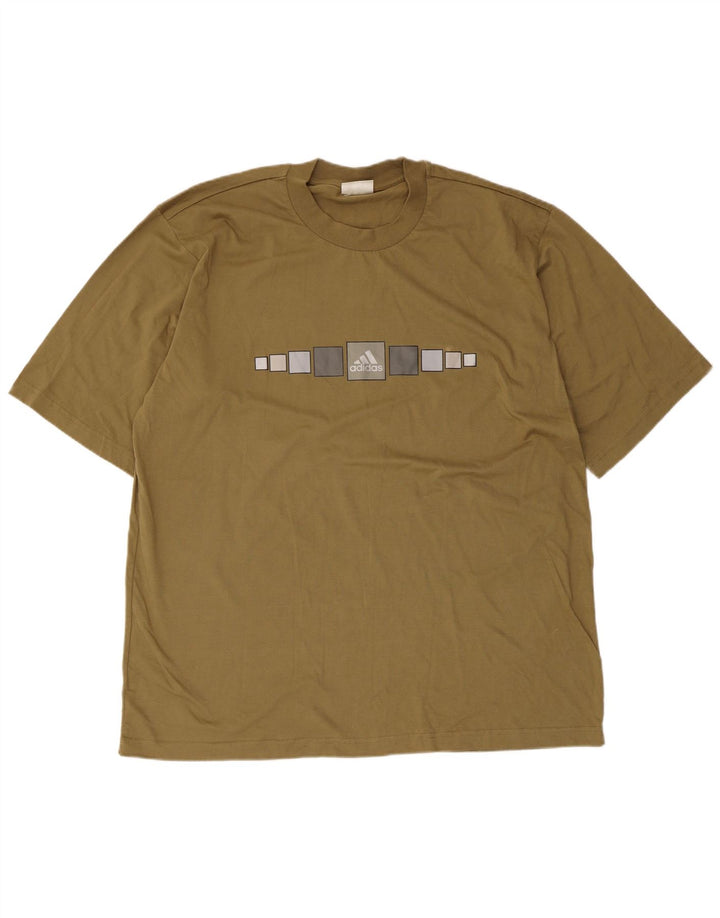 Adidas Herre grafisk T-shirt Top Stor Khaki