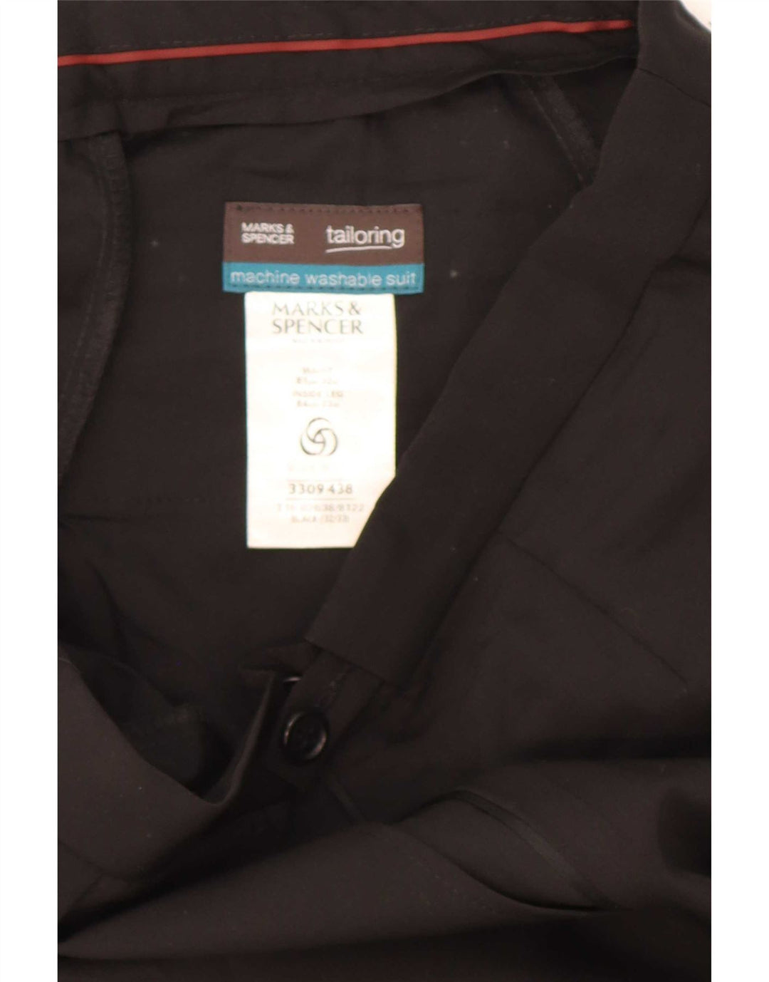 Marks & Spencer Herre Pegged Suit Bukser W32 L33 Sort Polyester