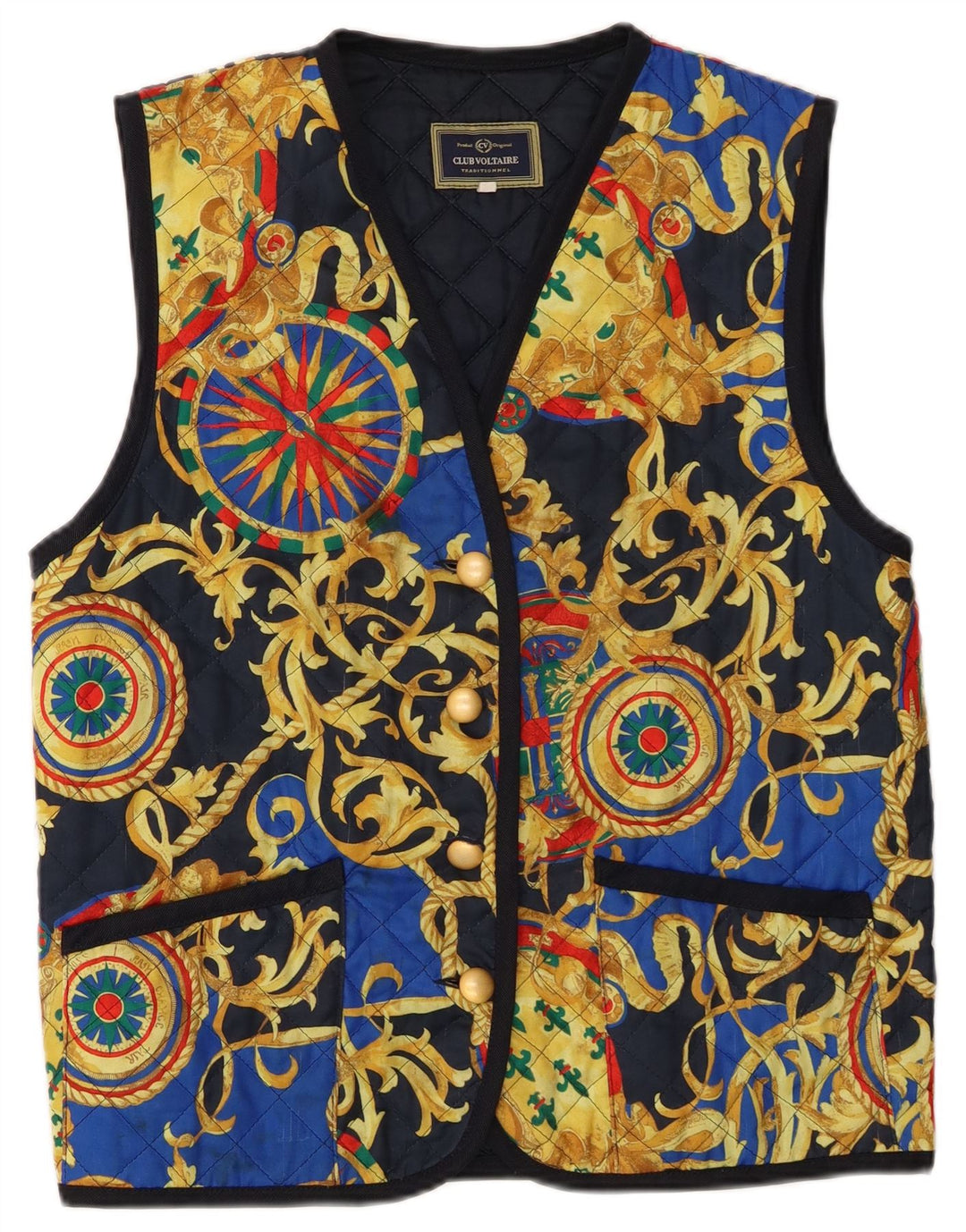 Club Voltaire Dame Quiltet Gilet UK 14 Medium Flerfarvet