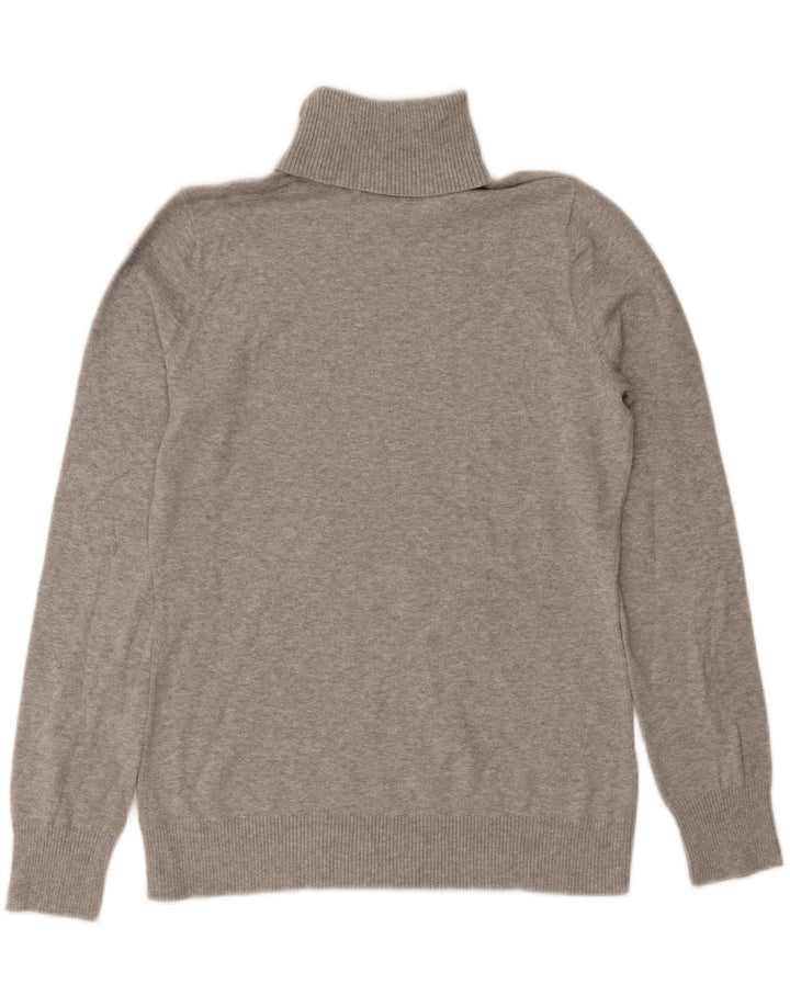 EDDIE BAUER Womens Roll Neck Jumper Sweater UK 12 Medium Grey Cotton Vintage Eddie Bauer and Second-Hand Eddie Bauer from Messina Hembry 