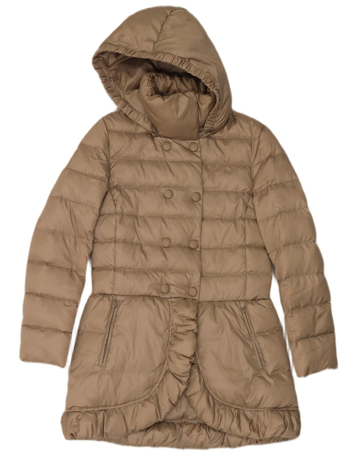 Sisley Dame Hooded Double Breasted Polstret Frakke IT 42 Medium Beige