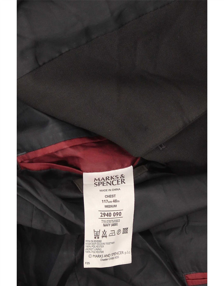 Marks & Spencer Herre 3-knaps blazerjakke UK 46 XL marineblå polyester
