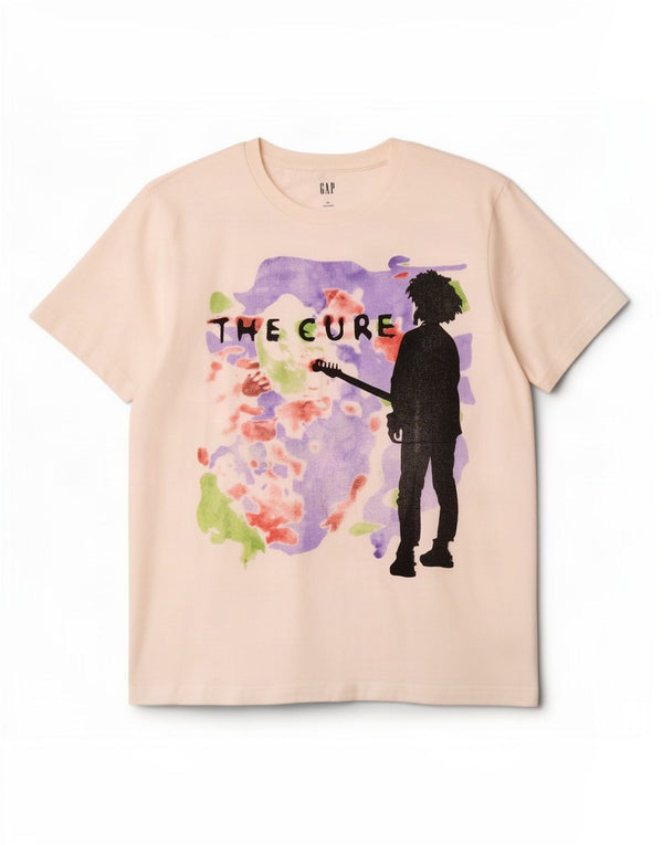 Gap Herre Grafisk T-Shirt Top Medium Hvid Bomuld