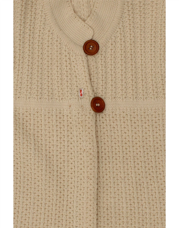 VINTAGE Womens Cardigan Sweater UK 14 Large Off White Vintage Vintage and Second-Hand Vintage from Messina Hembry 