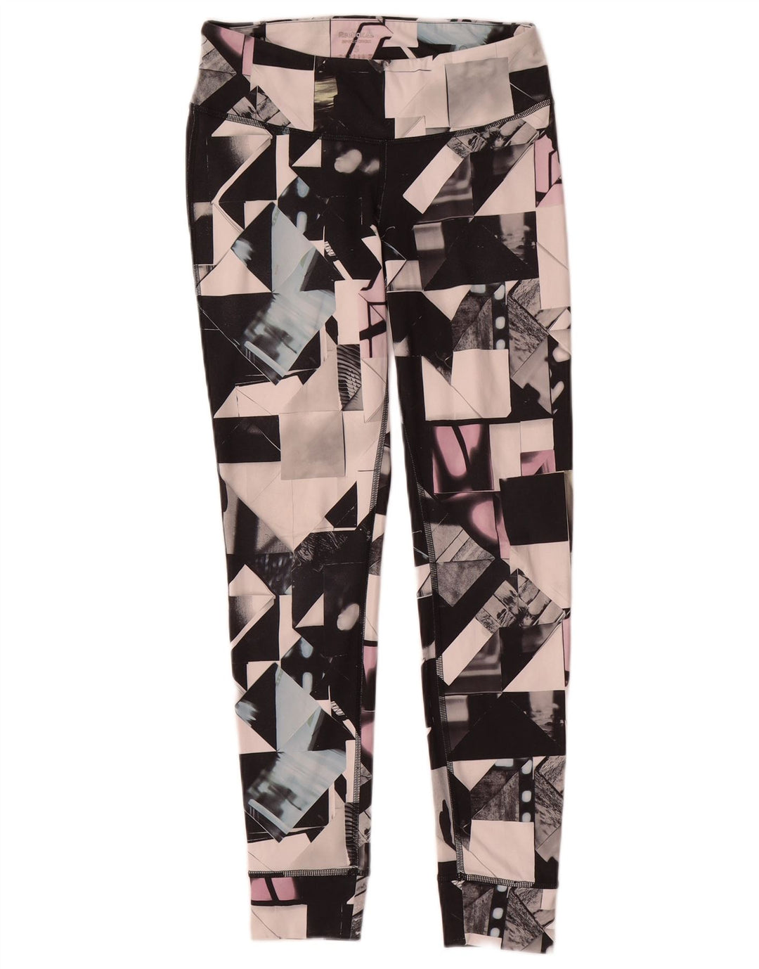 Reebok Womens Leggings UK 8/10 Lille flerfarvet geometrisk polyester