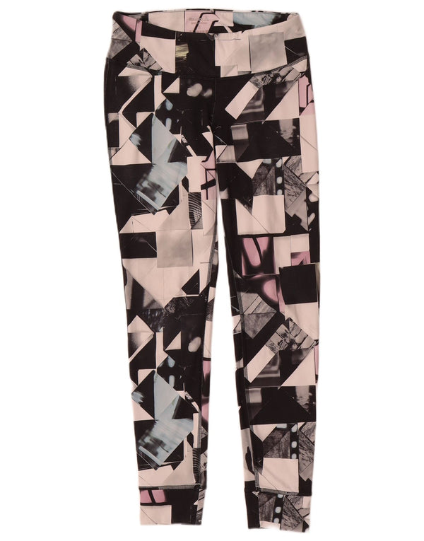Reebok Womens Leggings UK 8/10 Lille flerfarvet geometrisk polyester