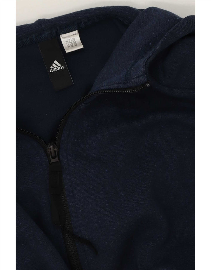 Adidas Herre grafisk hættetrøje med lynlås Stor marineblå