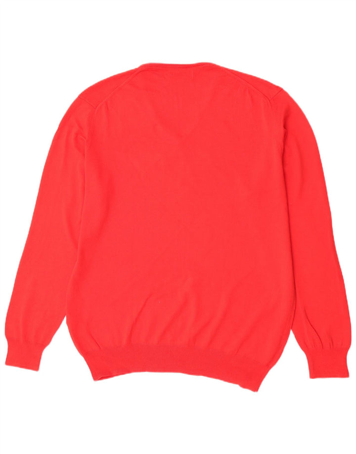 Zara Herre V-hals sweater XL Rød Bomuld