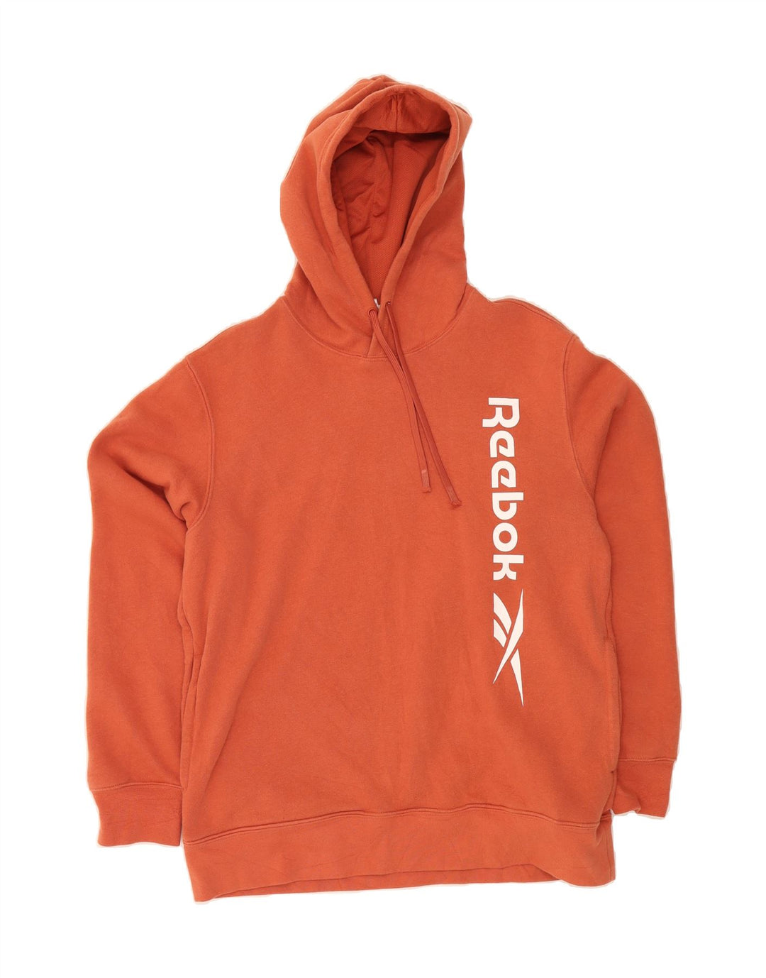REEBOK Mens Graphic Hoodie Jumper Medium Orange Cotton Vintage Reebok and Second-Hand Reebok from Messina Hembry 